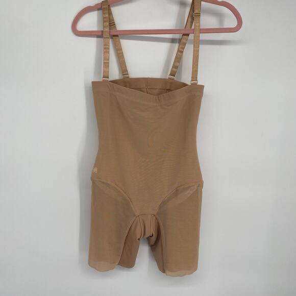 Honeylove Super Power Shorts Medium Beige Adjustable Straps Shapewear - Picture 1 of 9